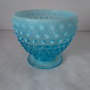 Vintage Fenton Aqua Hobnail Opalescent Bowl