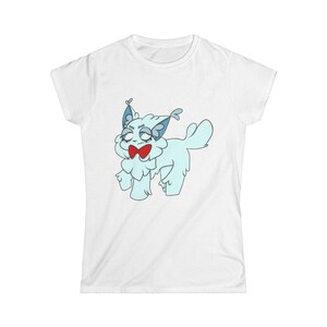 Original Cat Cartoon T-Shirt | Grumpy Blue Fluffy Cat with Bow Tie |  Meow Magic Tees