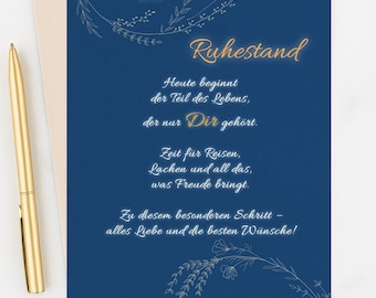 Retirement card for a colleague | Foldable A4 greeting card & 5x7 PDF | Farewell card for a colleague | Digital greeting card | Instant download
