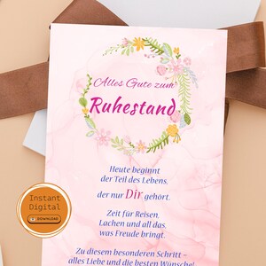 Retirement card to print | Farewell card for colleagues | Digital greeting card A4/A5 & 5x7 inch – PDF instant download