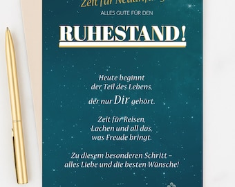 Retirement card for boss or colleague | Foldable A4 greeting card & 5x7 PDF | Farewell card for colleague | Digital greeting card | Instant download
