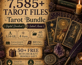 Ultimate Tarot Divination Witchcraft-bundel: 160+ pdf-e-boeken + kaartendecks + cadeau (digitale download)