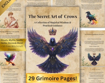 Crows Grimoire-pagina's: Wicca Book of Shadows (pdf-download, A4-formaat)
