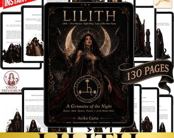 Lilith Grimoire PDF, Dark Goddess Digital Book, Witchcraft & Divine Feminine Shadow Work Lilith Dark Feminine Printable Ritual Devotional