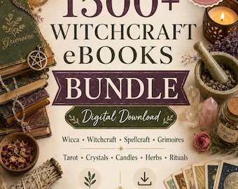 Hekserijbundel: 1500+ pdf-boeken e-boeken spreuken, wicca, spreuken, grimoires, kaarsen, stenen (digitale download)