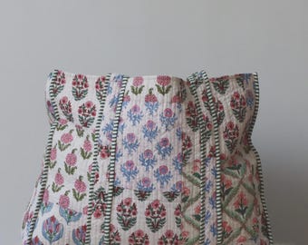 Handmade Quilted Cotton Tote Bag: Ethnic Hippie Market Bag