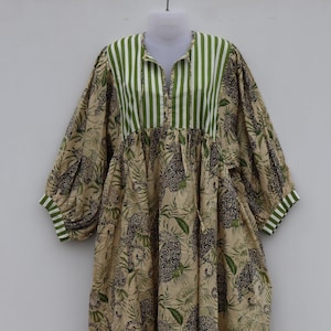 Abito lungo con stampa a blocchi di tigre, scollo profondo con chiusura a coulisse. Abito estivo da donna. Abito midi. Mini abito.