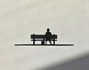 Wall decoration to hang - Forrest Gump - Industrial style - Laser cut - Made in France