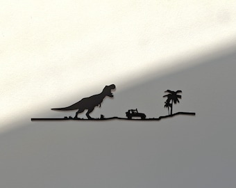 Wall decoration to hang - Jurassic Park - Industrial style - Laser cut - Made in France