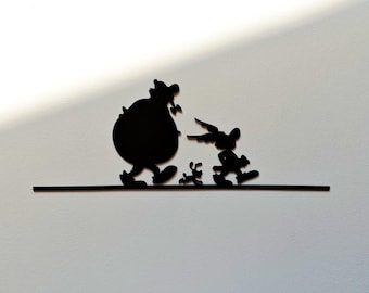 Wall decoration to hang - Asterix and Obelix - Comic strip - Industrial style - Laser cut - Made in France