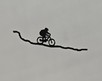 Wall decoration - Mountain biking - Sport and nature - Industrial style - Laser cut - Made in France