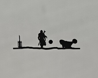 Wall decoration - The Mandalorian - Industrial and minimalist style - Laser cut - Made in France