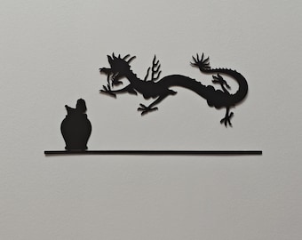 Wall decoration - Tintin and the Blue Lotus - Industrial and minimalist style - Laser cut - Made in France