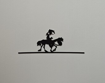 Wall decoration - Lucky Luke and Jolly Jumper - Industrial style - Laser cut - Made in France