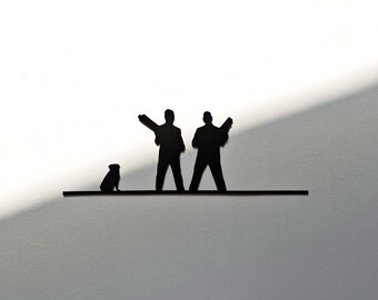 Wall decoration - Men in Black - Industrial and minimalist style - Laser cut - Made in France