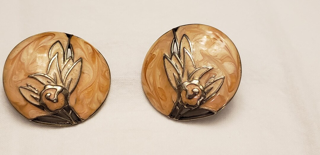 Vintage Signed Berebi Enamelled Earrings - Etsy
