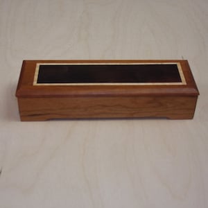 Pencil Box handmade Cherry, Handmade Wooden Box, Desk box ,Jewelry Box, Stash Box ,Trinket Box, Small Wooden Box Keepsake Box