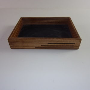 Valet Art Deco Zebra Wood 12&quot;x 9&quot;x2 1/4&quot; Handcrafted or TV remote tray