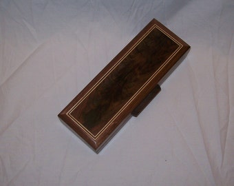 Fancy Walnut Watch Box, Eye Glass Case or for Keepsakes 2