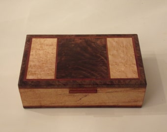 Handcrafted works of Art with a functional flair. Wooden trinket or keepsake box.10''x6",,x3 1/4''