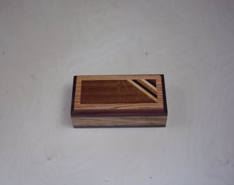 Handcrafted works of Art with a functional flair. Wooden trinket or keepsake box. 8x4x2 1/2