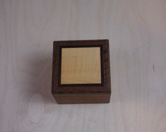 Handcrafted works of Art with a functional flair. Wooden trinket or keepsake box. 4x4x2 1/2