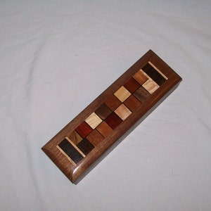 Wanut Pencil Box with quilted  design Jewelry box for Necklace