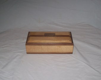 Ash with Rosewood inlay 4 x 8 box Keepsake box or Treasure box Handcrafted in the USA