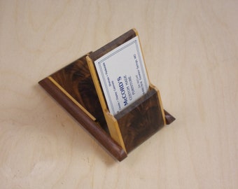 Fancy Walnut and Maple Business Card Holder