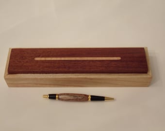 Hickory with Mahogany Top Incense Box Small wooden box