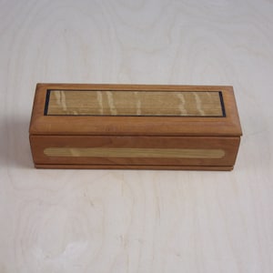 Pencil Box handmade Cherry, Handmade Wooden Box, Desk box ,Jewelry Box, Stash Box ,Trinket Box, Small Wooden Box Keepsake Box