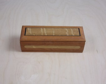 Pencil Box handmade Cherry, Handmade Wooden Box, Desk box ,Jewelry Box, Stash Box ,Trinket Box, Small Wooden Box Keepsake Box