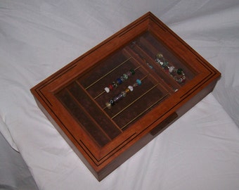 Pandora Bead-Lampwork Bead and Troll Beads Display and Collector Storage Case Handcrafted