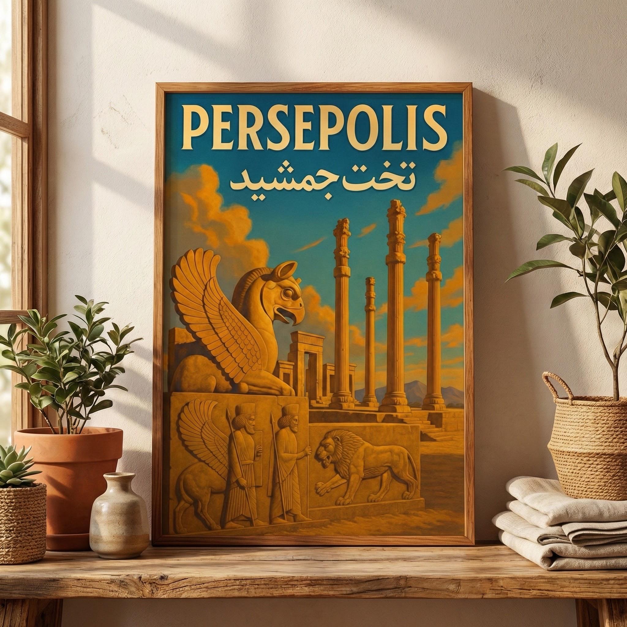 Persepolis Poster | Persian Wall Art Print | Ancient Iran Art