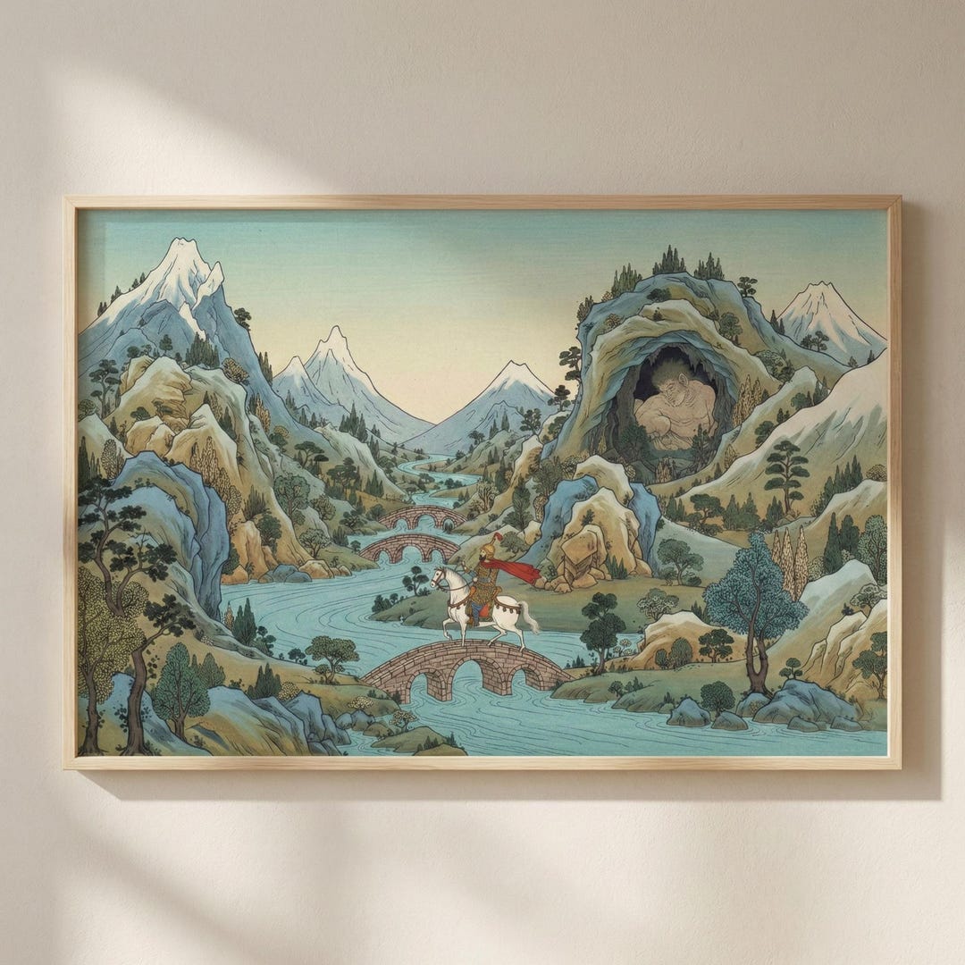Shahnameh Ukiyo-e Print | Persian Wall Art Poster | Persian Miniature ...
