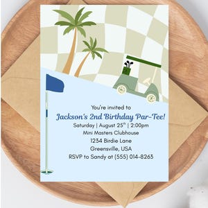 Golf Birthday Invitation - Editable Canvas Template - Instant Download