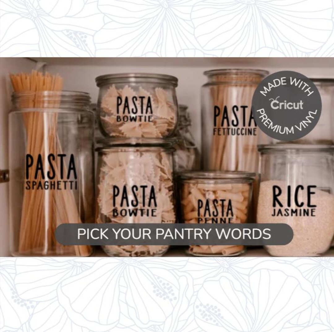 Custom Pantry Labels: Black Vinyl Decal Stickers for Jars - Etsy