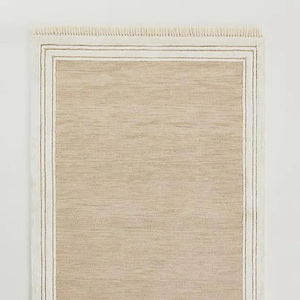 Tassel Neutral Handmade Tufted Wool Area Rug For Bedroom Livingroom Office Kitchen Nursery Entryway modern Rug