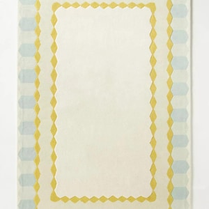 Anthropologie Ryleigh Mint Handmade Tufted Wool Area Rug For Bedroom Livingroom Office Kitchen Nursery Entryway Modern Rug