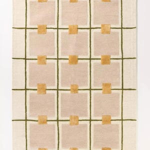 Anthropologie Greer Taupe Handmade Tufted Wool Area Rug For Bedroom Livingroom Office Kitchen Nursery Entryway modern Rug