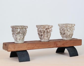Vintage Handmade Brutalist Candle Holder | Medieval-Inspired Decor