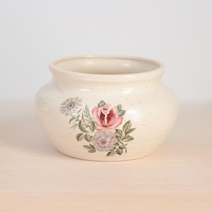 Vintage Ceramic Planter with Floral Motif