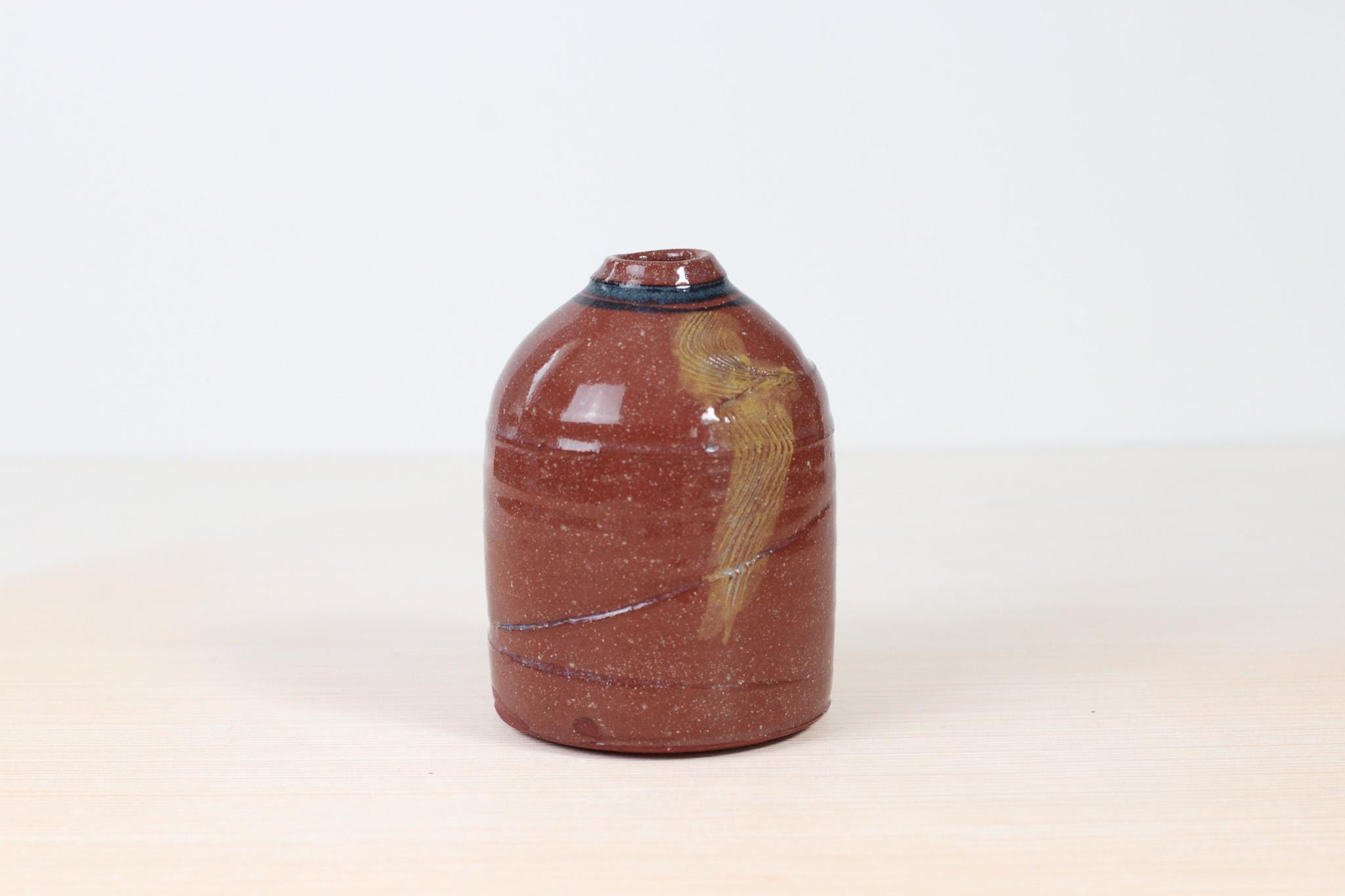 Vintage Studio Pottery Bud Vase in Red Stoneware Clay, Signed by Maker ...