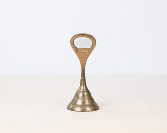 Vintage Brass Bell Bottle Opener, Mid-Century Barware