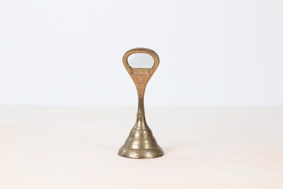 Vintage Brass Bell Bottle Opener, Mid-Century Barware