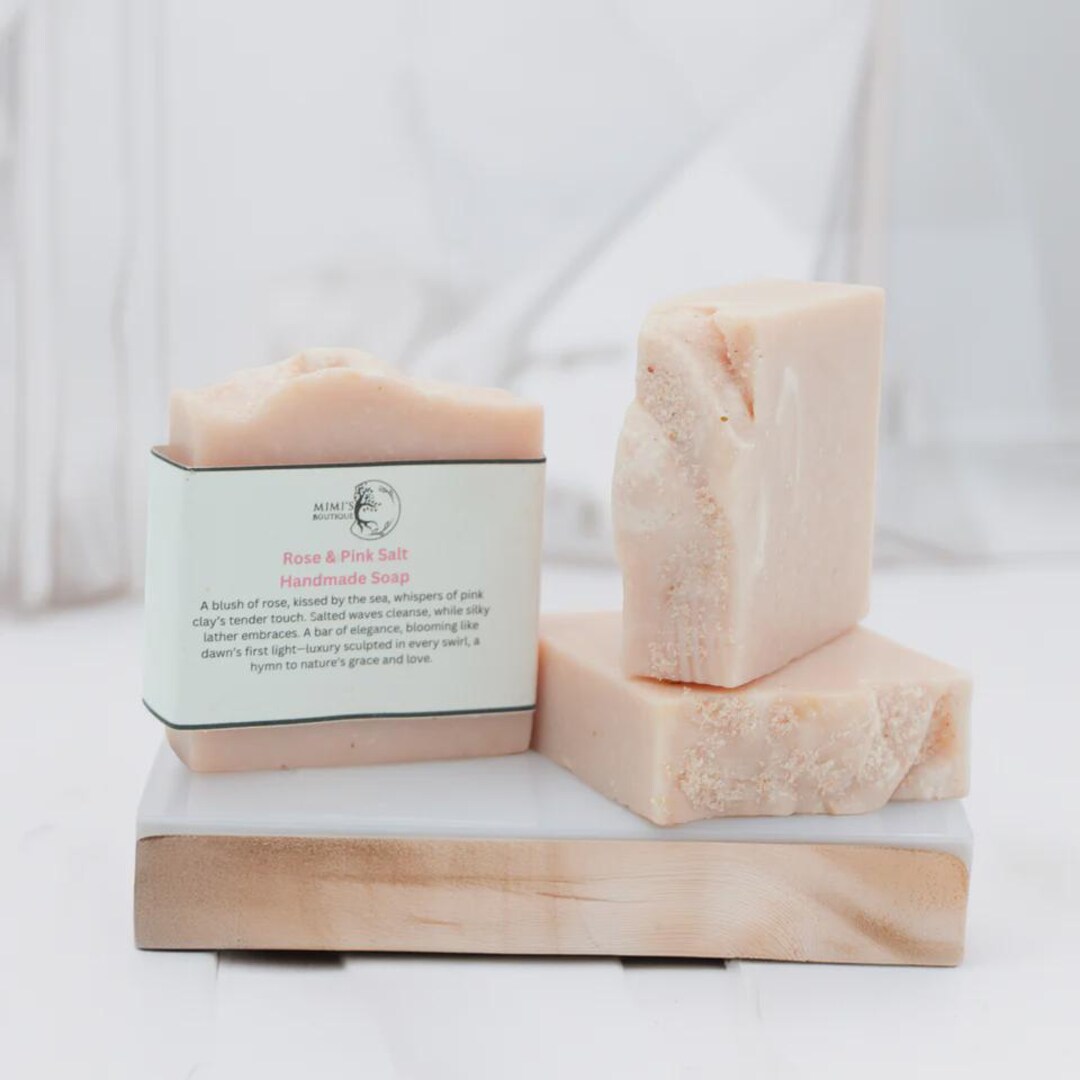 Rose & Himalayan Pink Salt Soap – Handmade Exfoliating Soap - Etsy