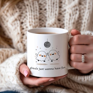 Halloween Ghost Mug – Cute Ghost Ceramic Coffee Cup – Spooky Cute Fall Drinkware – Boo Ghost Lover Gift – 11oz Cozy Mug