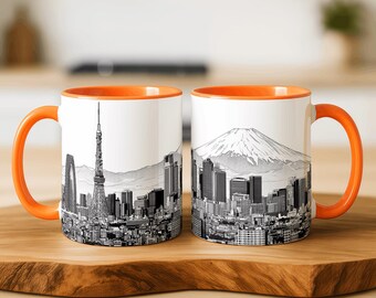 Tokyo Skyline Mug | Tokyo Cityscape Coffee Mug | Tokyo Tower Art Cup | Japan Souvenir Gift