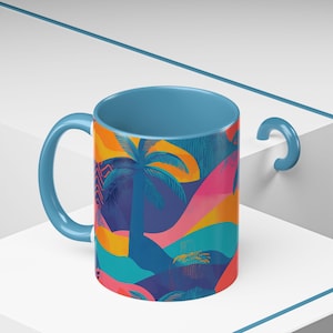 Tropical Sunset Coffee Mug: Vibrant Ceramic Mug for Beach Lovers