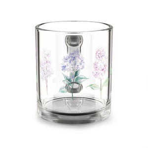 Lilac Floral Glass Mug - 10oz, Botanical Drinkware, Tea Lover Gift, Mother's Day, Spring Coffee Cup, Flower Design image 2